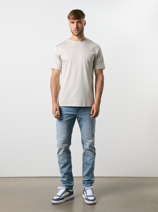 Straight Leg Denim Jeans Light Blue