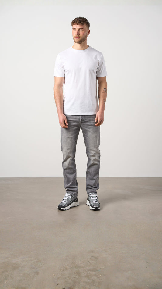 Straight Leg Denim Jeans Grey