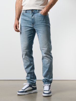 Straight Leg Denim Jeans Light Blue
