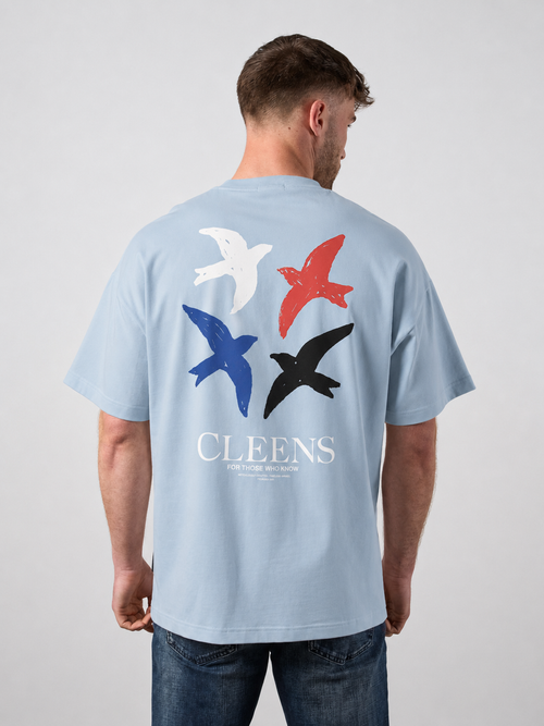 Bird Graphic T-shirt Powder Blue