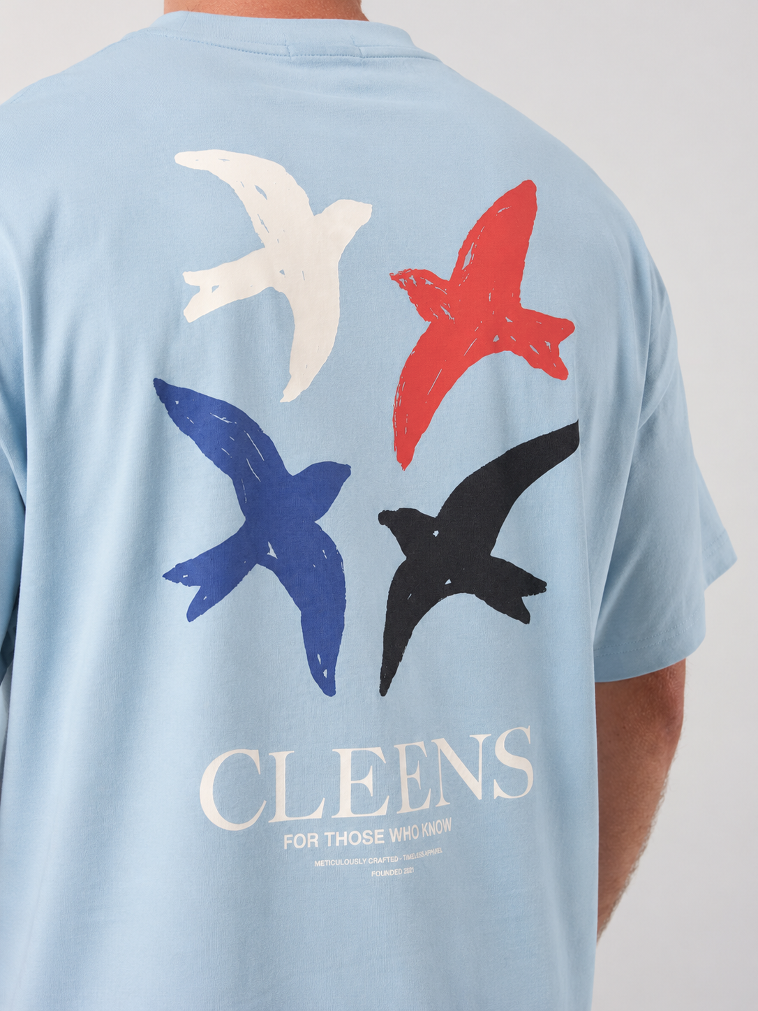 Bird Graphic T-shirt Powder Blue