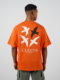 Bird Graphic T-shirt Orange