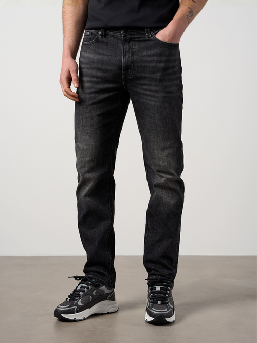 Straight Leg Denim Jeans Black